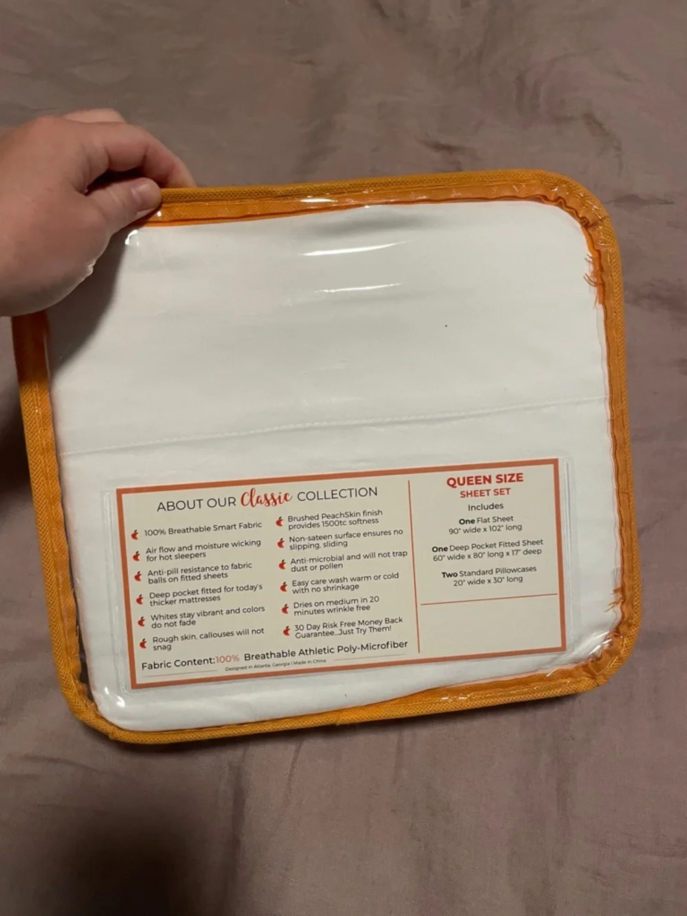 Queen Peach Skins Sheets